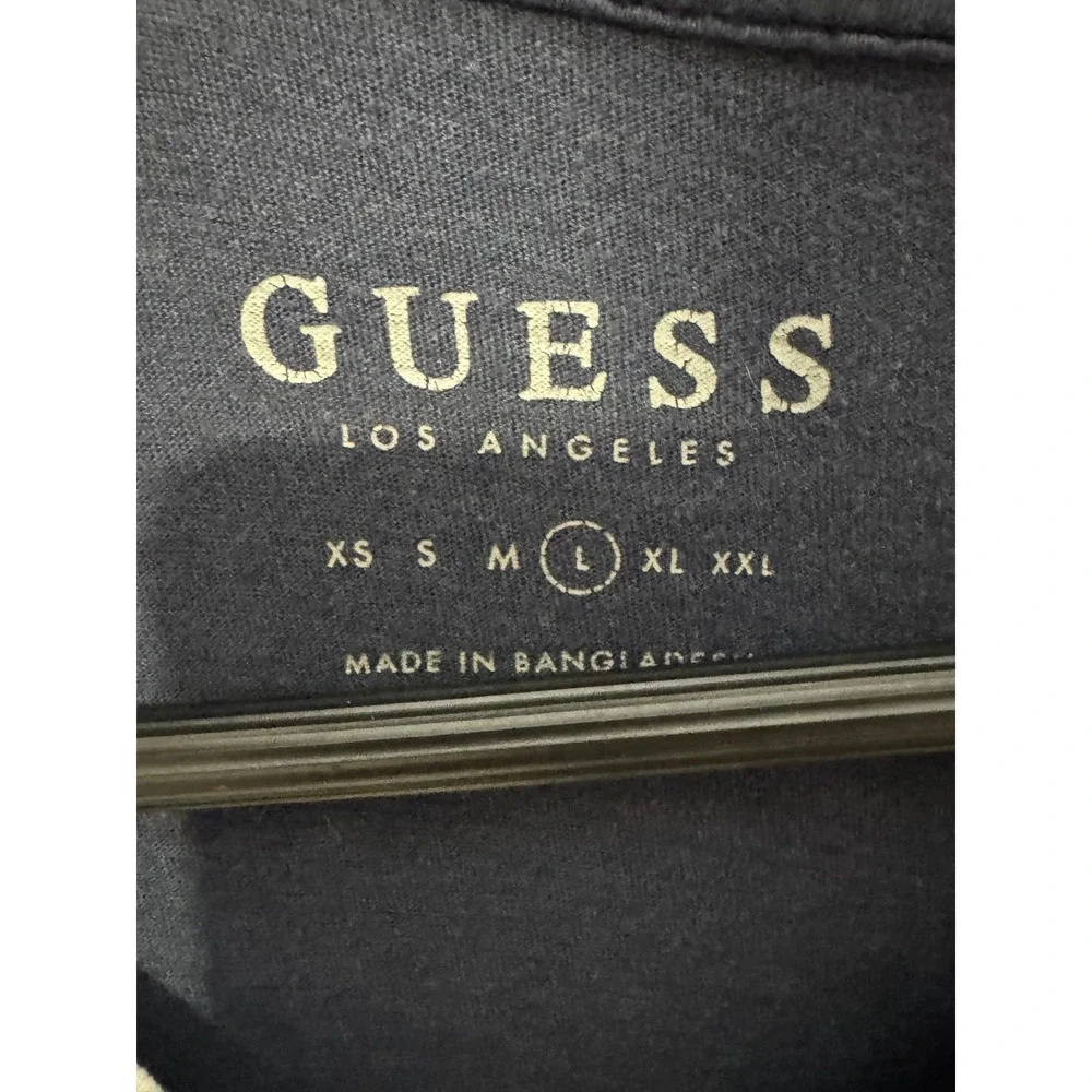 GUESS LOS ANGELES Men's Navy Blue V Neck Short Sleeve T Shirt Size‎ L - Picture 4 of 5